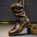 Men's Slip-On Mid-Calf Buckle Boots