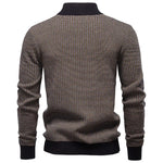 Men’s Stand Collar Quarter Zip Long Sleeve Knit Sweater