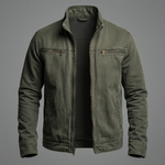 Men's Stand-Collar Zip-Front Utility Jacket