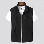 Men's Stand-Collar Zip-Front Vest Jacket