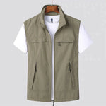 Men's Stand-Collar Zip-Front Vest Jacket