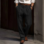 Men's Straight Cut Pleated Pants