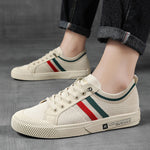 Men’s Stripe Detail Lace-Up Low-Top Sneakers
