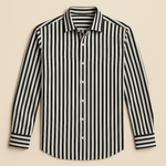 Men's Striped Button-Down Long-Sleeve Shirt