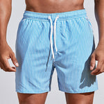 Men’s Striped Drawstring Swimming Trunks