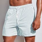 Men’s Striped Drawstring Swimming Trunks