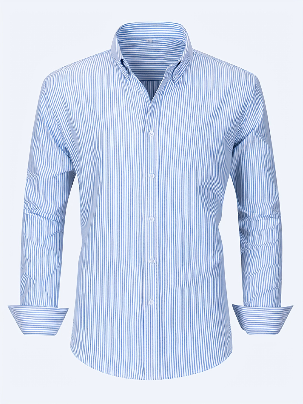 Men's Striped Long Sleeve Button Down Shirt