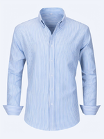 Men's Striped Long Sleeve Button Down Shirt
