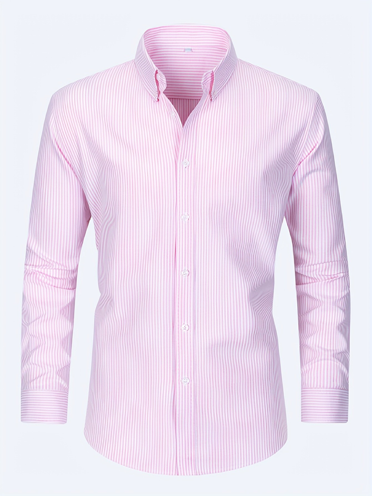 Men's Striped Long Sleeve Button Down Shirt
