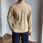 Men's Textured Long Sleeve Crew Neck Sweater