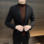 Men’s Textured Notch Lapel Single Breasted Tailored Blazer Jacket