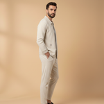 Men’s Textured Zip Up 2 Piece Tracksuit Set