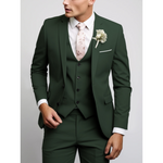 Men's Three Piece Single Breasted Notch Lapel Vest Front Pocket Suit