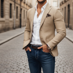 Men's Two-Button Flap-Pocket Blazer