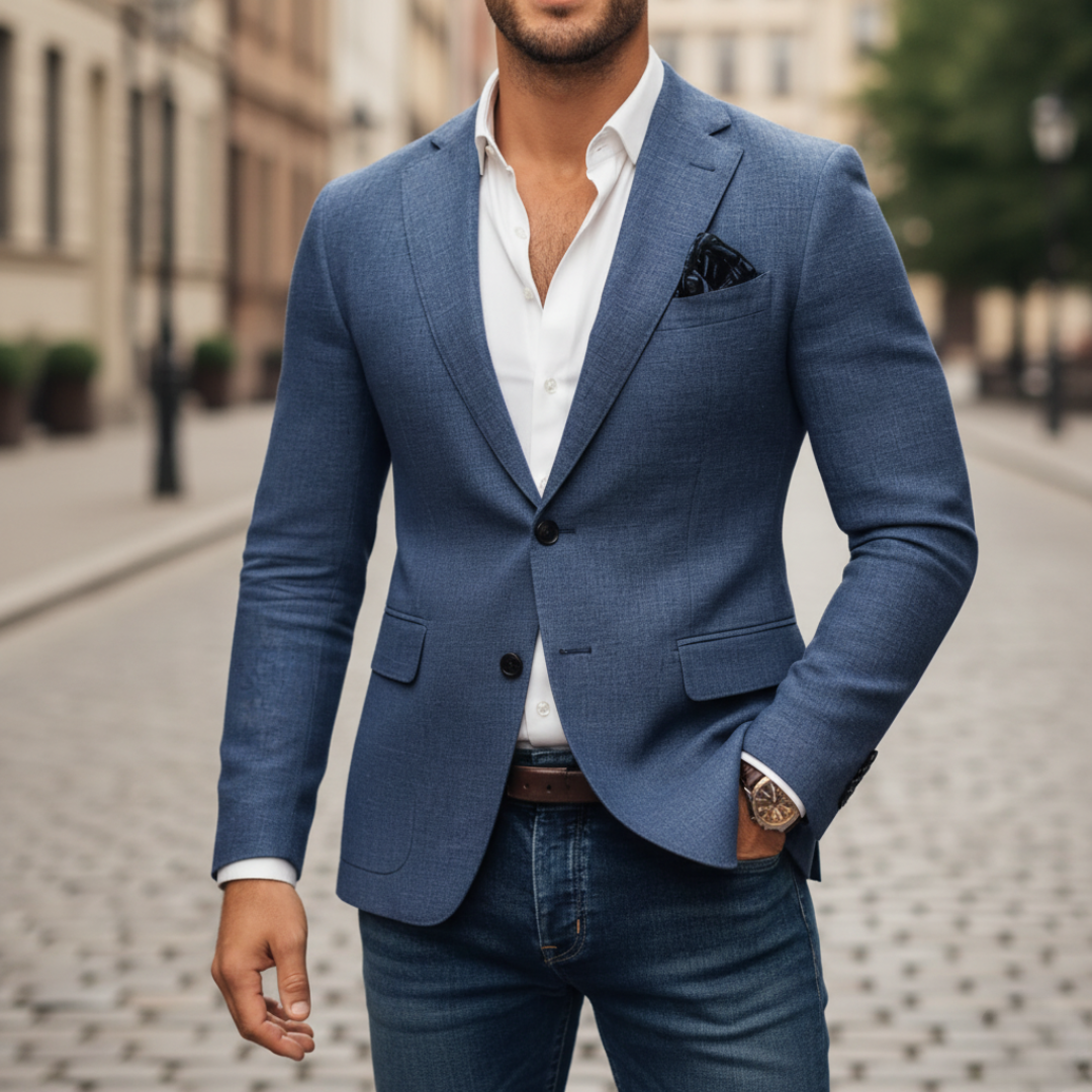 Men's Two-Button Flap-Pocket Blazer