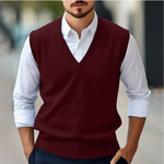 Men's V-Neck Sleeveless Knit Sweater