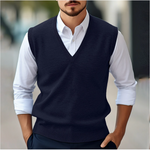 Men's V-Neck Sleeveless Knit Sweater