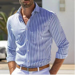 Men’s Vertical Stripe Button Down Dress Shirt