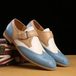 Men's Wingtip Monk Strap Brogue Buckle Perforated Dress Shoes