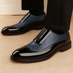 Men's Wingtip Zippered Brogue Dress Shoes