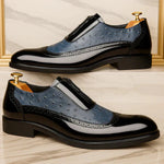 Men's Wingtip Zippered Brogue Dress Shoes