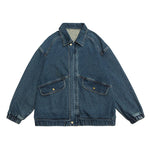 Men’s Zip Front Elastic Cuff Denim Jacket
