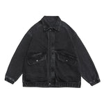 Men’s Zip Front Elastic Cuff Denim Jacket