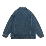 Men’s Zip Front Elastic Cuff Denim Jacket