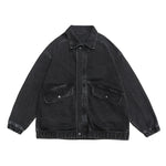 Men’s Zip Front Elastic Cuff Denim Jacket