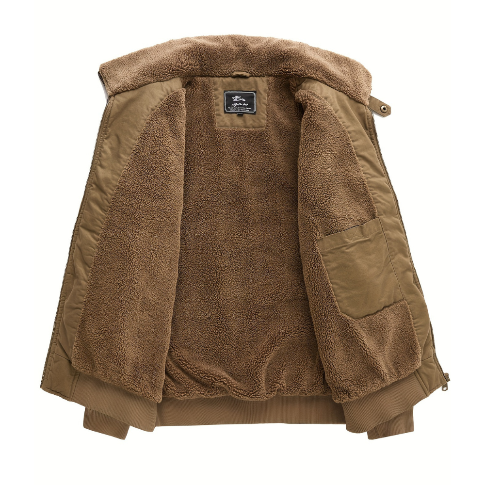 Men’s Zip Front Sherpa Collar Bomber Jacket