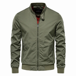 Men’s Zip Front Stand Collar Bomber Jacket