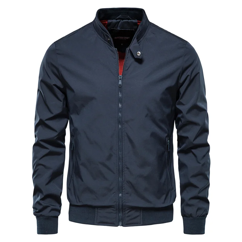 Men’s Zip Front Stand Collar Bomber Jacket