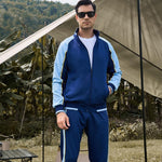 Men’s Zip Up Color Block 2 Piece Tracksuit Set