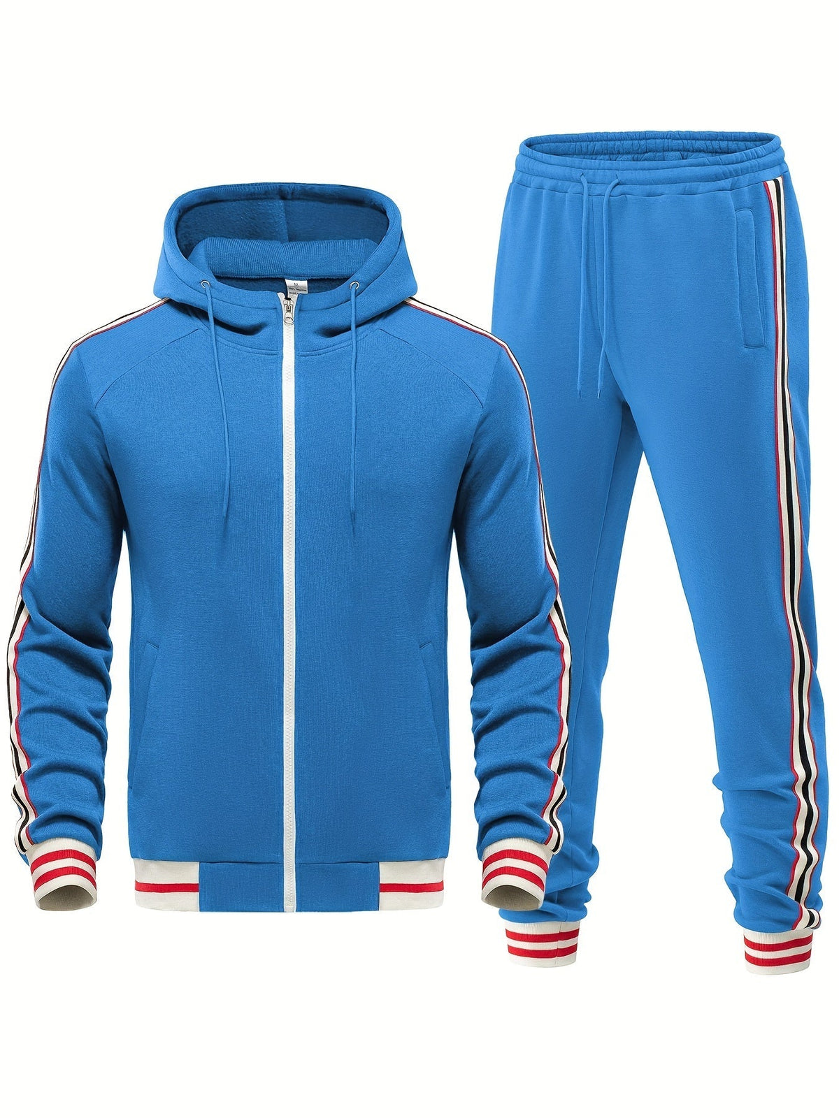 Men’s Zip Up Hoodie and Jogger Pants 2 Piece Tracksuit Set