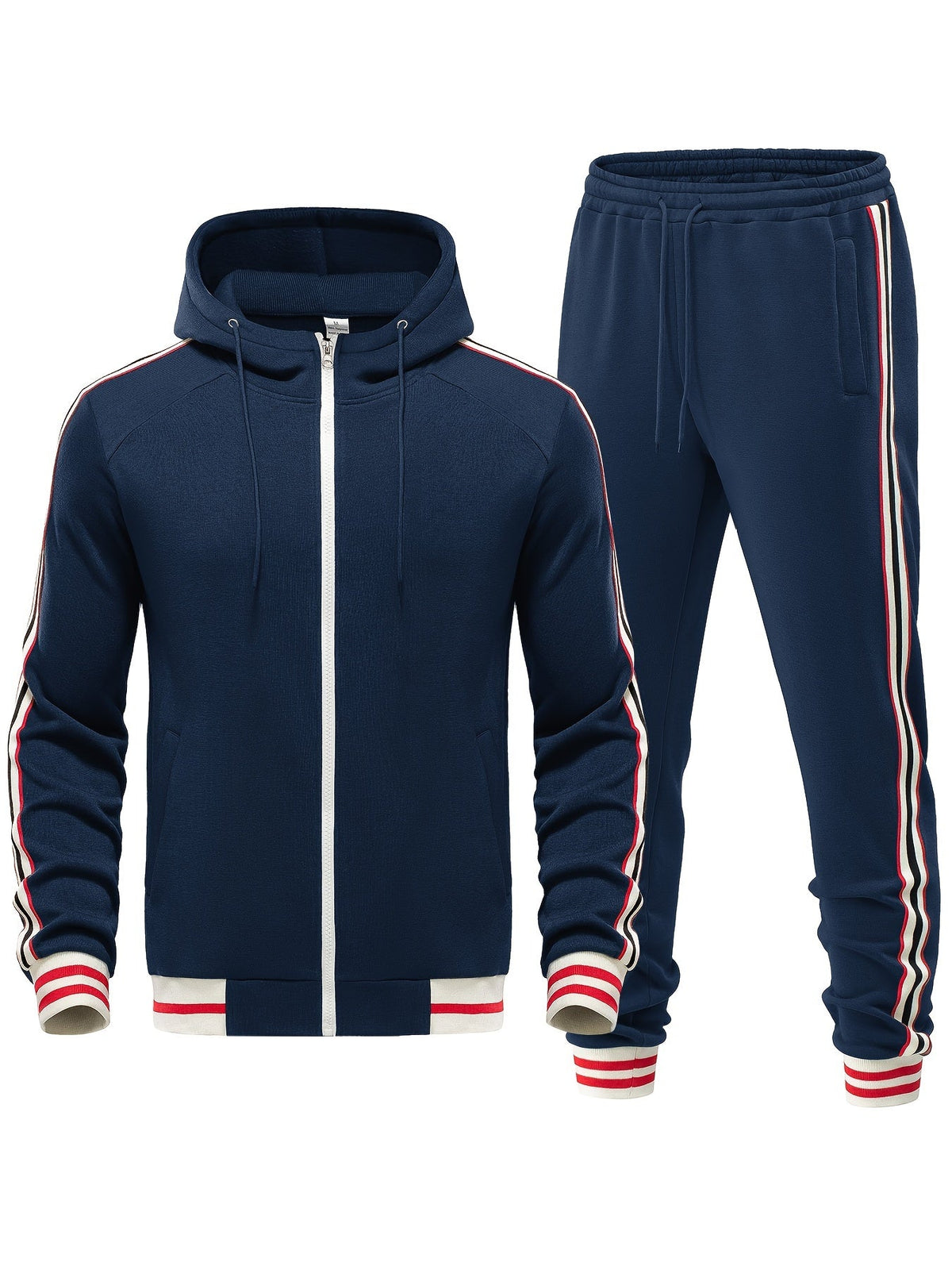 Men’s Zip Up Hoodie and Jogger Pants 2 Piece Tracksuit Set
