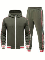 Men’s Zip Up Hoodie and Jogger Pants 2 Piece Tracksuit Set