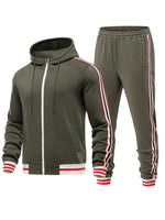 Men’s Zip Up Hoodie and Jogger Pants 2 Piece Tracksuit Set