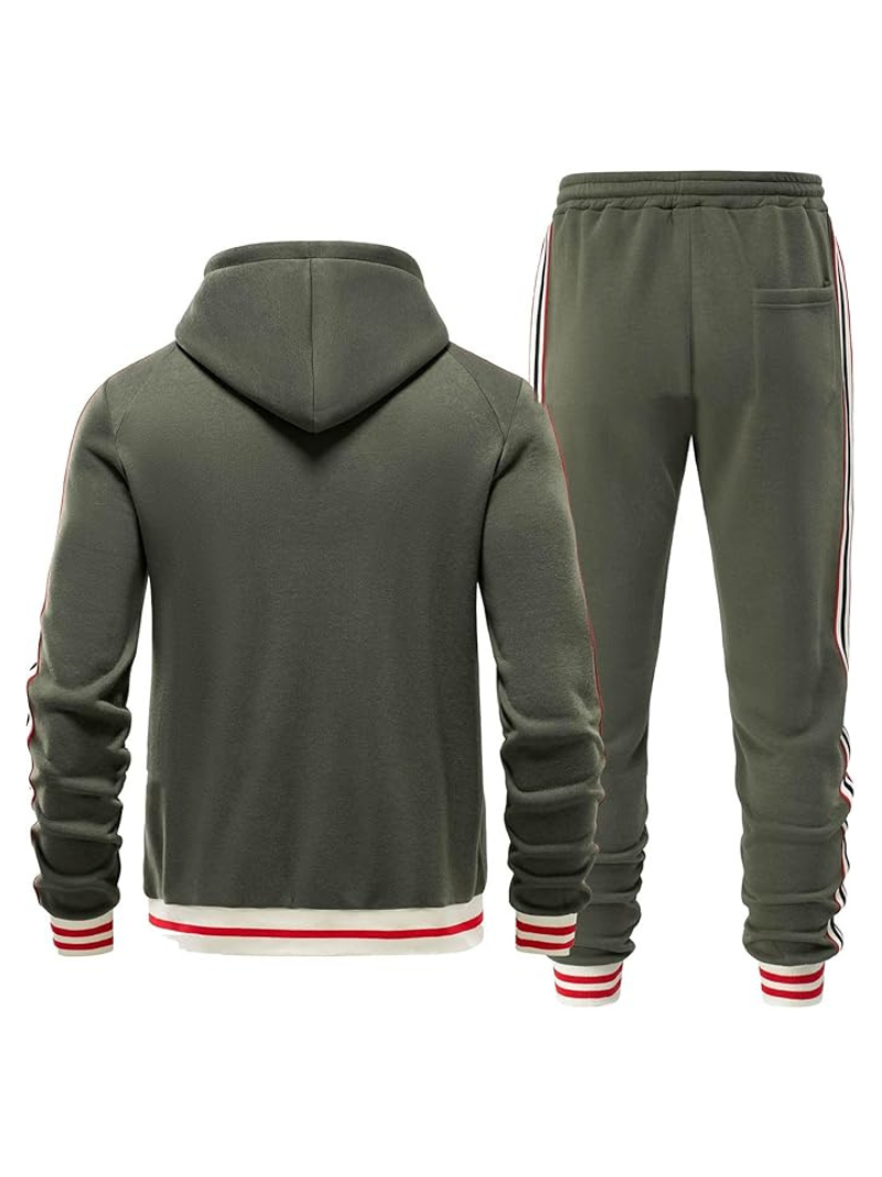 Men’s Zip Up Hoodie and Jogger Pants 2 Piece Tracksuit Set