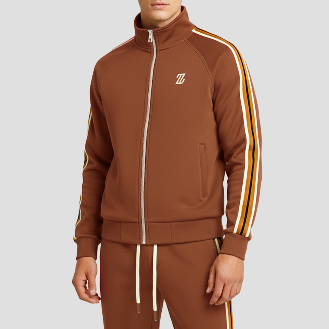 Men’s Zip Up Track Jacket and Jogger Pants 2 Piece Tracksuit Set