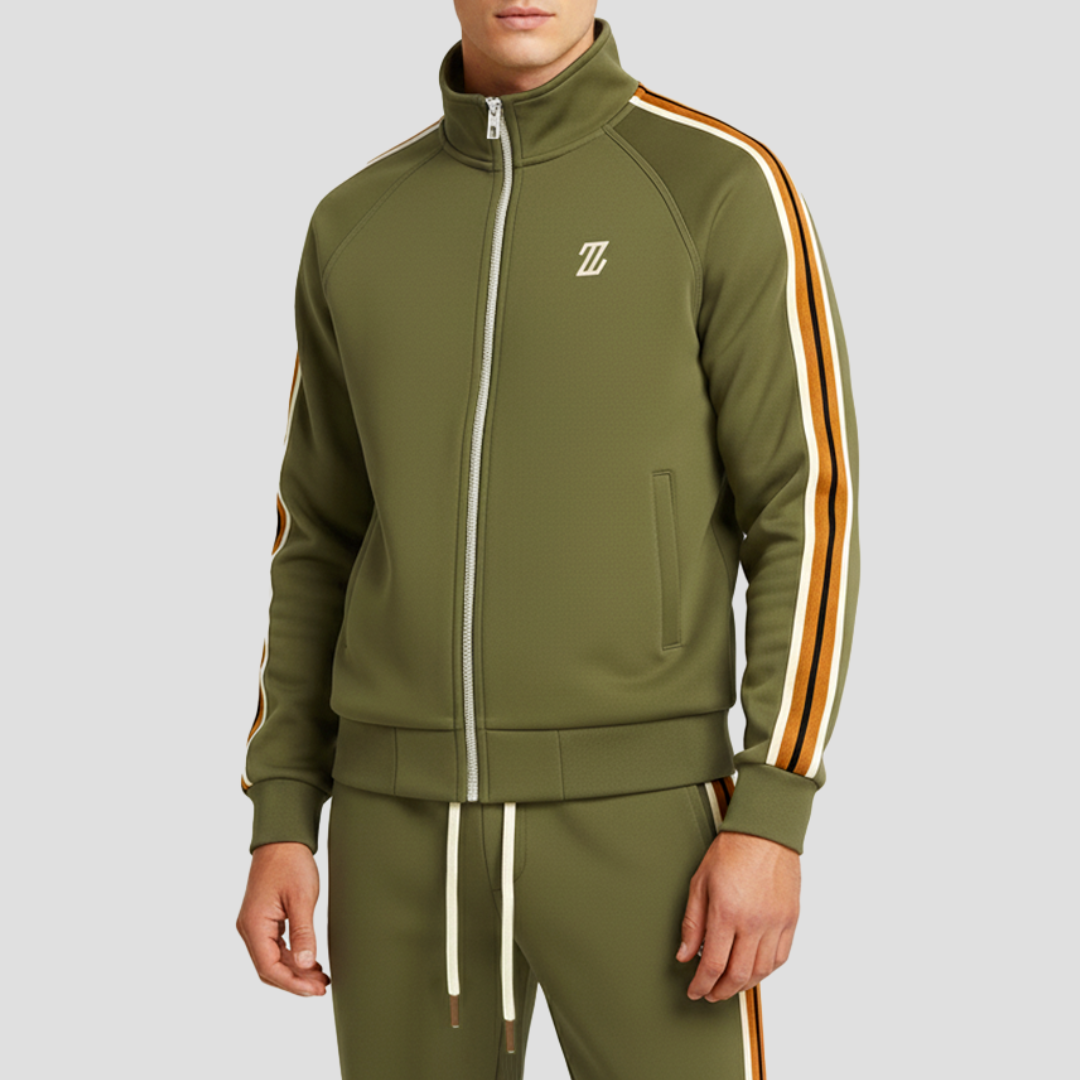 Men’s Zip Up Track Jacket and Jogger Pants 2 Piece Tracksuit Set