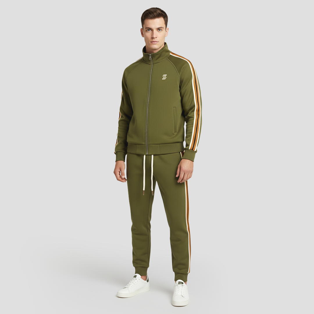 Men’s Zip Up Track Jacket and Jogger Pants 2 Piece Tracksuit Set
