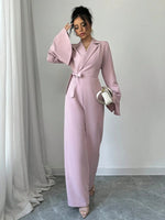 Women’s Blazer Wrap Wide Leg Jumpsuit