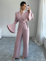 Women’s Blazer Wrap Wide Leg Jumpsuit