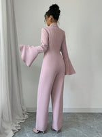 Women’s Blazer Wrap Wide Leg Jumpsuit