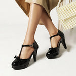 Women’s Closed-Toe Ankle Strap High Heel Shoes
