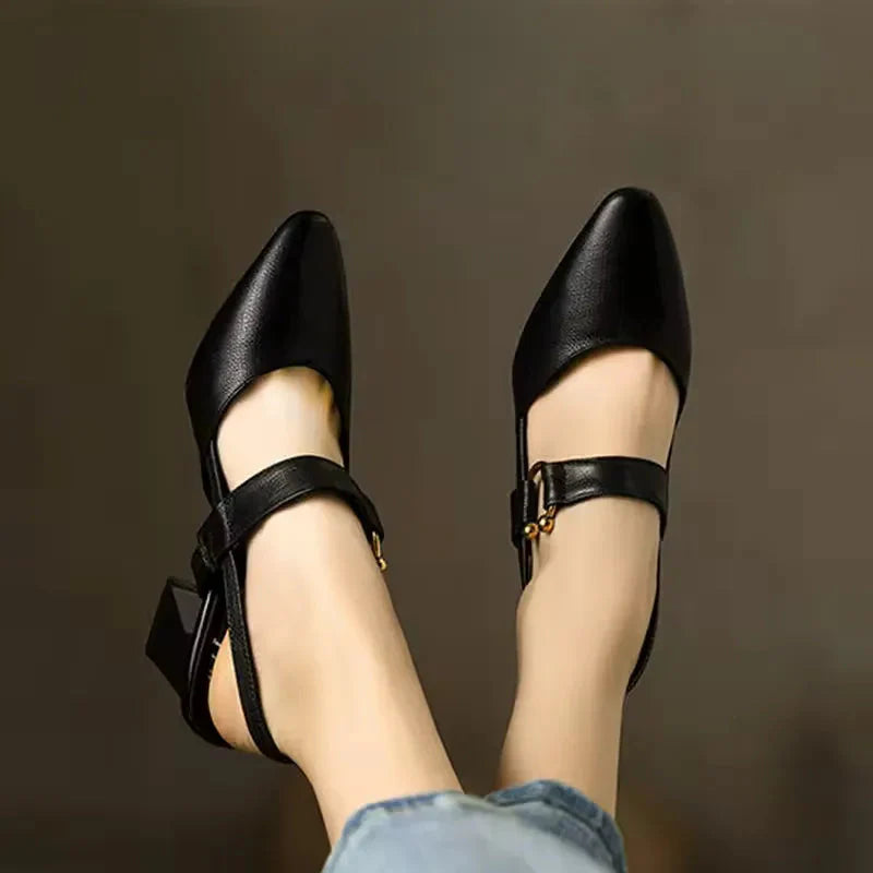 Women’s Closed-Toe Block Heel Slingback Shoes