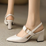 Women’s Closed-Toe Block Heel Slingback Shoes