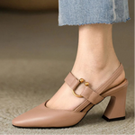 Women’s Closed-Toe Block Heel Slingback Shoes