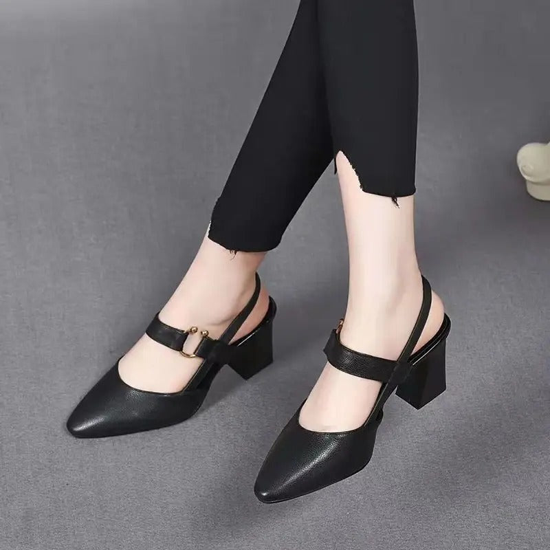 Women’s Closed-Toe Block Heel Slingback Shoes