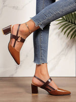 Women’s Closed-Toe Slingback Block Heel Shoes